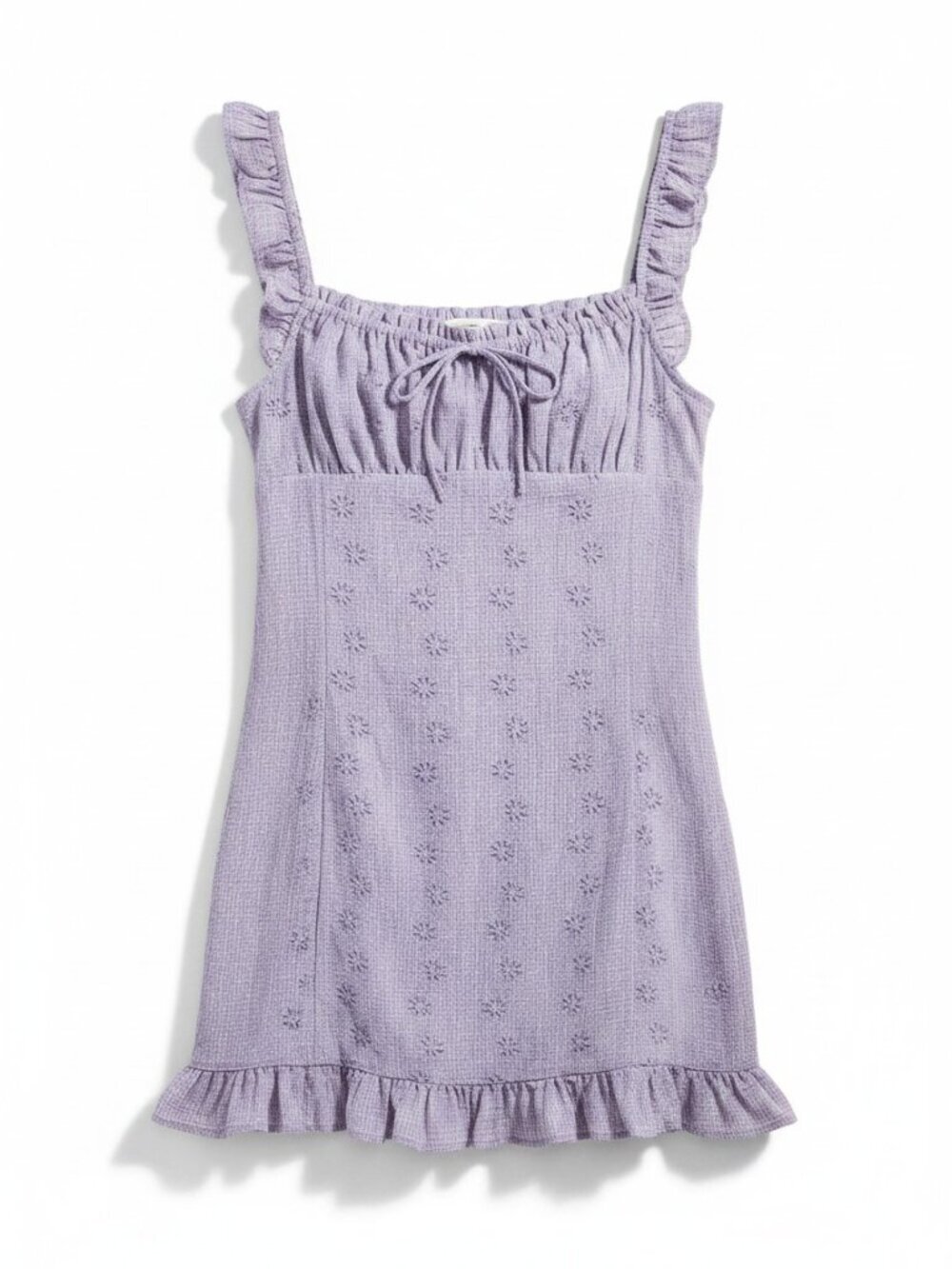 Lush Women Ruffled body-con style Lavender floral print mini dress size L